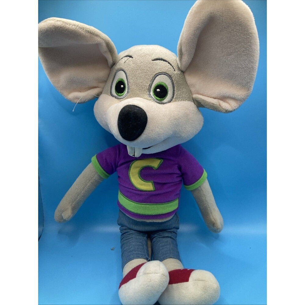 12" Chuck E Cheese 2013 Grey Mouse Mouser Pizza Restaurant Plush